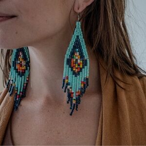 Handmade clay beaded earrings